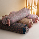 Qfdian 1Pc Floral Ruffles Yoga Cervical Pillow Pure Cotton Buckwheat Pillow Health Care Stick Pillow Cervical Physiotherapy Neck Pillow
