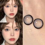 Qfdian 1 Pair Contact Lenses for Eyes Color Natural Lens Beauty Pupils Brown Blue Pink Lenses Yearly Cosmetics High Quality