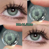 Qfdian 2Pcs Korea Colored Contact Lenses Prescription Myopia Degree -0.00 to-8.00 Blue Makeup Soft Lens Eye Beauty Pupil Lan Cat
