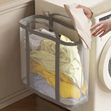 Qfdian  Foldable Mesh Laundry Basket Portable Storage Bag Space Saving Organizer for Clothes Home Travel Laundry Room Large Capacity