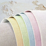 Qfdian Thicken Waterproof Mildew Proof Self-adhesive Wallpaper Linen Plain Color Living Room bedroom Stickers Renovation Wall Stickers