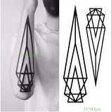 Qfdian  Waterproof Temporary Tattoo Sticker large rhombus square totem line tattoo flame tatto stickers flash tatoo fake tattoos for men