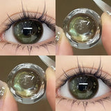 Qfdian Cosmetic Contact Lenses with degree Cospaly Red Colored Contact Lens for Eyes diopters Beauty Pupils Makeup Natural 2pcs/pair