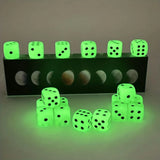 Qfdian  6-piece Glow-in-the-dark Dice Set for Club Party and Home Games