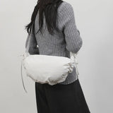Qfdian Nylon Vintage Women Trendy Shoulder Bag Grunge Fashion Casual All Match Handbags Y2k Aesthetic Simple Office Lady Crossbody Bags