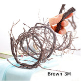 Qfdian  3m Hanging Rattan Artificial Fake Branches Tree Twigs Wall Trunk Cherry Branches Flexible Vines Home Garden Wedding Decoration