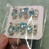 Qfdian  10pcs High Quality Handmade Press on Nails BLingBLing Blue Eyes Diamond of Duck Egg Korean Nail Art Accessories