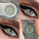 Qfdian  2pcs Colored Contact Lenses for Eyes Blue Pupils Lens Natural Brown Softlens Beautiful Cosmetic Gray Green Eye Contacts