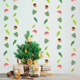 Qfdian  Forest Animal Birthday Party Decorations Green Palm Leaves Mushroom Garlands Banner Wild One Birthday Jungle Leaf Party Supplies