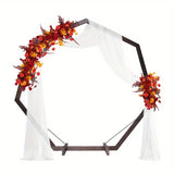 Qfdian  7.4ft Wedding Arch, Used for Indoor and Outdoor Parties, Christmas, Halloween, Wooden Arch Wedding, Rural Farmhouse Theme Deco