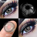 Qfdian  1Pair New Colored Contact Lenses for Eyes Big Black Eye Lens Natural Yearly Cosmetics Beauty Women Men Pupils Fast Ship