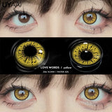 Qfdian 1 Pair Anime Cosplay Colored Contact Lenses for Eyes Red Lenses Halloween Purple Lenses Make Up Beauty Colorful Lenses
