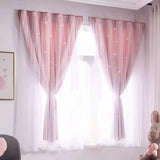 Qfdian  Self-Adhesive No-Drill Curtain, New Arrival Drapery Fabric Shade Combo, Blackout Cloth For Bedroom Window, Magic Tape For Rental