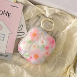 Qfdian Transparent Oil Painting Flower Shockproof Protector With Keychain For AirPods 1 2 3 4 Case For AirPods Pro 2 Protection Cover