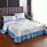 Qfdian 3/5Pcs Luxury European Knitted Cotton Embossing Quilted Bedspread, Bed Cover, Mattress Topper Coverlet, Bed Sheet, Pillowcases