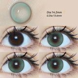 Qfdian  2pcs Gradient Green Contact Lenses Natural Color Pupils Coffee Pearl Lenses Makeup Color Eye Lenses Brown Lens Gray Lens