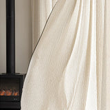 Qfdian  Black-edged Linen Curtains,Curtains, Light-transparent, Living Room, Floating Windows, High-end French Medieval Style