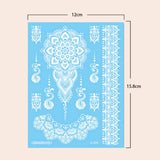 Qfdian  Waterproof Temporary Tattoo Stickers  Mandala Lace Hand Finger Wedding White Fake Tatto Flash Tatoo Body Art for Women Bride