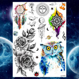 Qfdian  Ankle Flora Cherry Lavender Flash Fake Waterproof Tattoos Temporary Women Arm Chest Tattoo Stickers Body Art Custom Tatoos