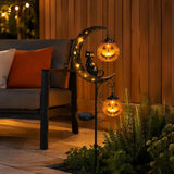 Qfdian  1-4PCS Solar Halloween Garden Light Skeleton Ghost Dancing Pumpkin Moon Glow Stake for Lawn Pathway Porch Decor