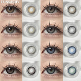 Qfdian  2Pcs New Color Colored Contact Soft Circular Lenses Beauty Pupil Brown Series Eyes Makeup Blue High Quality Softlens
