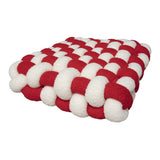 Qfdian  Lamb Wool Cushion Square Hand Woven Solid Color Simple Chair Sofa Bedroom Living Room Cushion Home Decoration Bay Window Cushion