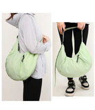 Qfdian High-capacity Solid Simple Shoulder Bags Men Women Nylon Casual Travel Hobo Bag Y2k Aesthetic Vintage Casual Handbags Crossbody