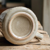 Qfdian  Vintage Relief Coffee Cup 760ml High-capacity Drinkware Ceramic Mug Spoon with Lid Household Water Cups Fathers Day Gift