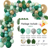 Qfdian  Dark Green Balloons Garland Arch Kit Metallic Gold Green Balloon Jungle Safari Theme Birthday Party Decorations Wedding Globos