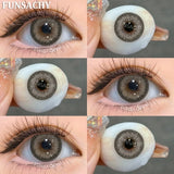 Qfdian  1 Pair Colorcon Eye Contact Lenses Natural Brown Gray Pupils for Eyes Cosmetics Yearly Blue Color Lens Green Softlens