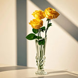 Qfdian  Art Deco Glass Vase Transparent Glass Art Deco Style Vase - Oblong Shape Japanese INS Decor Creative Tabletop Aqua Plant Holder