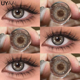 Qfdian 1 Pair Color Contact Lenses for Eyes Cosmetics Blue Contact Lenses Brown High Quality Natural Contact Lenses Gray Lenses