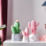 Qfdian  1Pcs Pink Resin Cactus Home Ornament Creative Photographic Prop Tabletop Decoration Home Resin Craft Festival Layout Decor