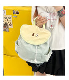 Qfdian Nylon Contrast Color Patchwork Schoolbags Women Students All Match Travel Bags Cartoon Casual Y2k Aesthetic Backpacks Trendy
