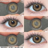 Qfdian  1 Pair Black Series Contact Lenses for Eyes Big Blakc Eyes Softlens Beautiful Pupils Natural Brown Lens Yearly Cosmetic