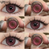Qfdian  Cosplay Contact Lens Makeup Colored Pupils Cosmetics Beauty Red  Lenses Woman Cosplay Pink Pupils Halloween Color Contacts
