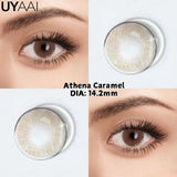 Qfdian  Color Contact Beauty Green Contact Lenses for Eyes Natural Lenses Blue Contacts for Women Eyes Makeup Gray/Brown Fashion