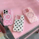Qfdian INS Korea Point Phone Case For Iphone 16ProMax 15Pro 13 14 15 16 Pro Max 15Pro 15ProMax Cover Fundas