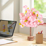 Qfdian  Tall Artificial Cherry Blossom Tree - Handmade Pink Fake Cherry Blossom Tree for Wedding Party Ceremony, Christmas Table