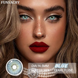 Qfdian  1 Pair Colored Contact Lenses for Eyes Green Beauty Pupils Brown Fashion Lenses High Quality Blue Eye Contacts Yearly