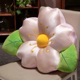 Qfdian  Pink Cherry Blossom Petal Cushion Bedroom Living Room Office Car Decor Sakura Pillow Plush / Ice Silk Sofa Waist Cushion