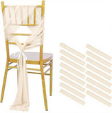 Qfdian  Champagne Chair Sashes 16 Pieces 8FT Long Sheer Wedding Aisle Chair Sash,Tulle Chairs Covers Drapes Bulk Decorations for Wedding