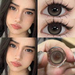 Qfdian 1 Pair Natural Color Contact Lenses Korean Brown Lenses Beauty Fashion Gray Lense Blue Lenses with High Quality Lens