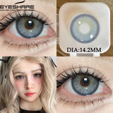 Qfdian 1Pair Natural Colored Contact Lenses 1Pair Beauty pupillents Yearly Grey Pupils Brown Contacts New Cosmetic