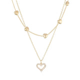 2024 Fashion New Gold Color Double Layer Heart Necklace For Women Clavicle Chain Elegant Charm Wedding Pendant Jewelry