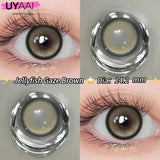 Qfdian  1 Pair Yearly Beauty Fashion Lenses Colored Contact Lenses for Eyes Blue Eyes Lenses Natural  Gray Lens Brown Lens