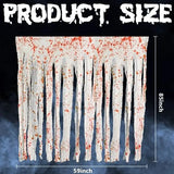 Qfdian  85" x 60" 2pcs Halloween Door Curtain Decoration with Bloody Hand Prints - Bloody Doorway Curtain Halloween Creepy Cloth for Ha