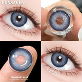 Qfdian  1 Pair Colored Contact Lenses for Eyes Natural Brown Gray Eye Contacts Yearly Cosmetics Pupils Blue Lens Green Contacts