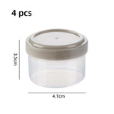 Qfdian 4PCS/Set Transparent Spices Bottle with Lid Portable Mini Sauce Seasoning Box Dispenser Salt Spice Jar Sauce Squeeze Bottle