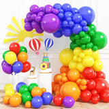 Qfdian  Rainbow Latex Balloons Garland Arch Kit Red Blue Green Yellow Purple Colorful Balloon for Birthday Baby Shower Party Decorations